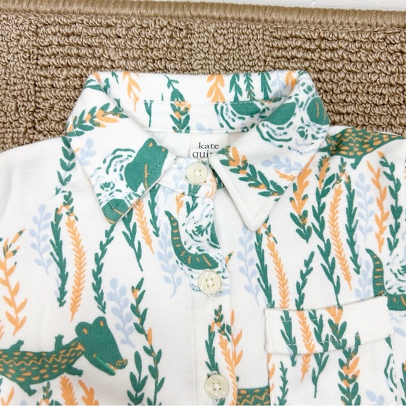 Kate Quinn Crocodile Long Sleeve Military Style Button Up - Picture 5 of 7